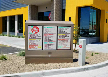 backyard taco digital signage menu board itsenclosures viewstation