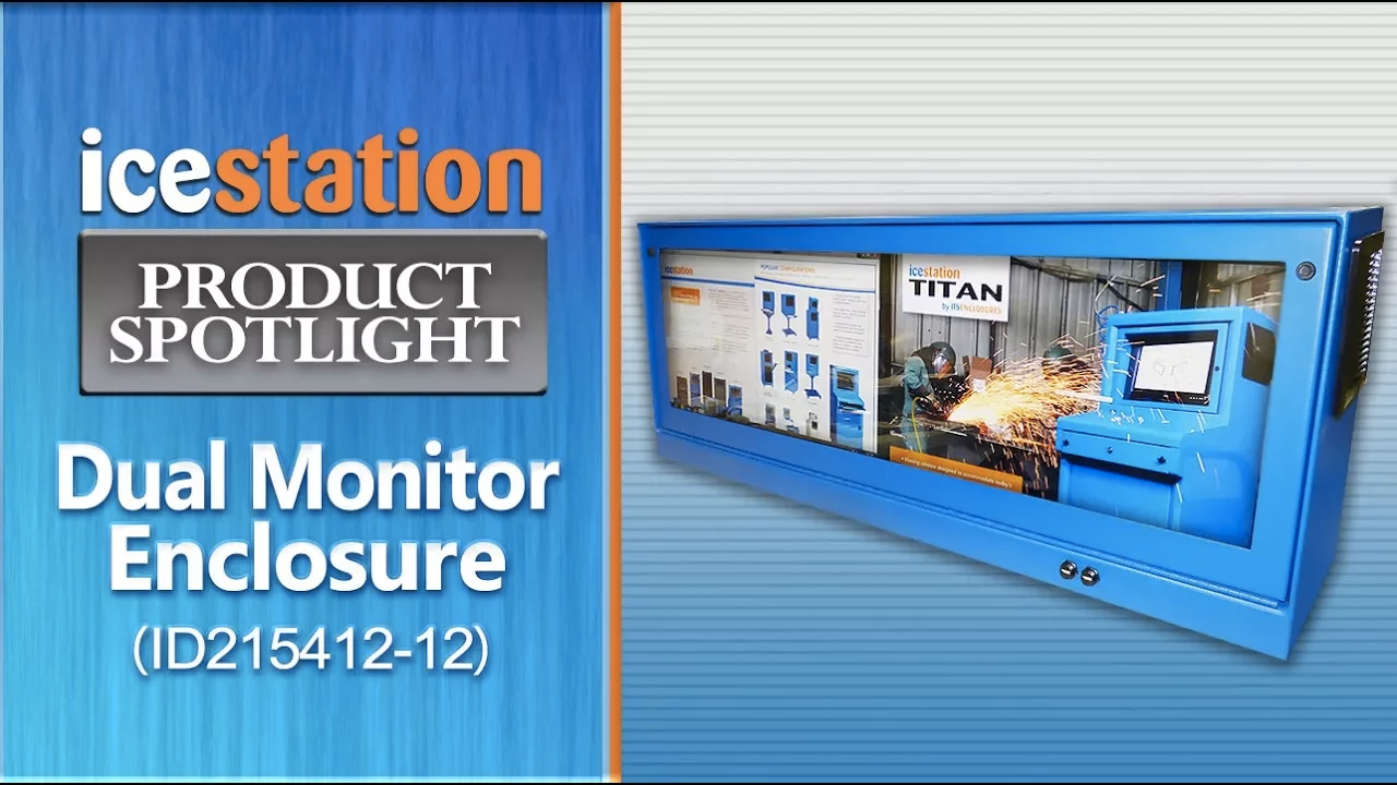 dual monitor enclosure desktop icestation itsenclosures pc monitor enclosure