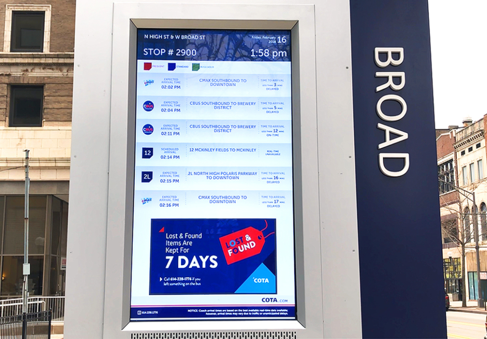 COTA CMAX ITSENCLOSURES VIEWSTATION LCD ENCLOSURE - central ohio transit authority