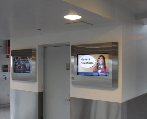 ViewStation Recessed In Wall LCD Enclosures at JFK International Airport NYC by ITSENCLOSURES