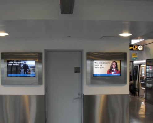 ViewStation Recessed In Wall LCD Enclosures at JFK International Airport NYC by ITSENCLOSURES