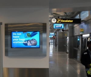 ViewStation Recessed In Wall LCD Enclosures at JFK International Airport NYC by ITSENCLOSURES