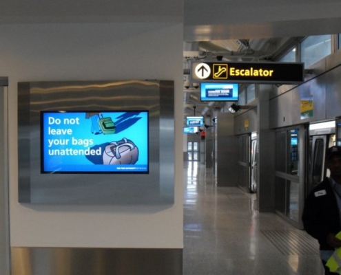 ViewStation Recessed In Wall LCD Enclosures at JFK International Airport NYC by ITSENCLOSURES