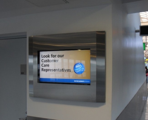 ViewStation Recessed In Wall LCD Enclosures at JFK International Airport NYC by ITSENCLOSURES