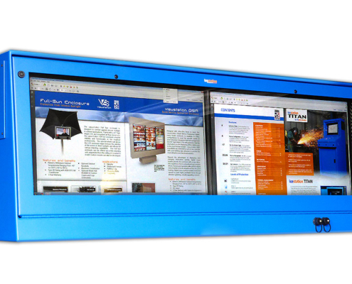 IceStation-TITAN-NEMA12-dual-monitor-enclosure-ITSENCLOSURES-blue