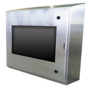 IO28268-4X-FLAT-PANEL-MONITOR-ENCLOSURE-ICESTATION-ITSENCLOSURES-STAINLESS-STEEL Flat Panel Monitor Enclosure