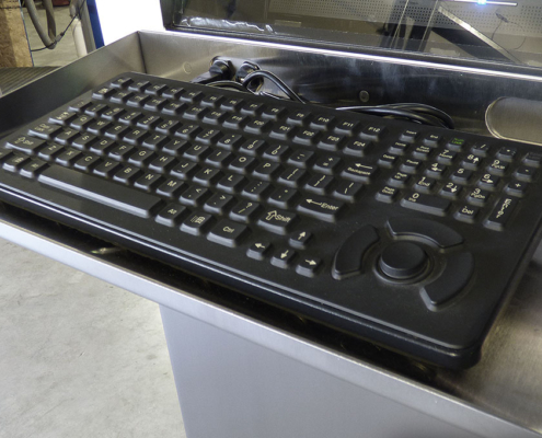 IS562626-4X nema 4X stainless steel pc computer enclosure icestation itsenclosures freestanding workstation enclosure keyboard tray