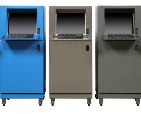 IS562626FAMILYPHOTOSTANDUPENCLOSURE Three Freestanding Computer Enclosures