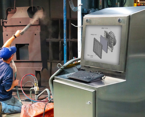 stainless steel titan computer enclosure in facility