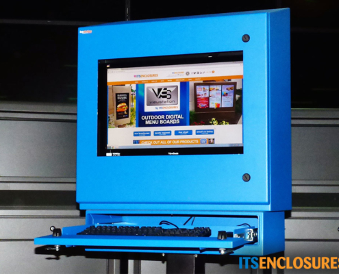 IO292813-04 NEMA-4 Flat Panel Monitor Enclosure front window keyboard drawer NEMA-4 Monitor Enclosure window keyboard