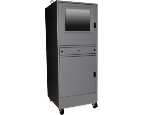 IS662828-12-grey-galleryimg1 IS662828-12 Computer cabinet pc enclosure nema 12 icestation itsenclosures monitor window