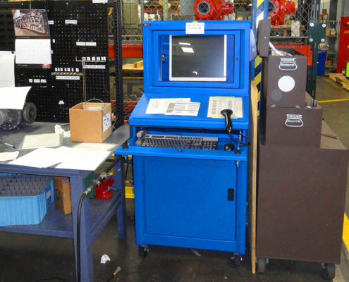 IceStation TITAN Computer Enclosure ITSENCLOSURES on the shop floor IceStation TITAN pc computer enclosure ITSENCLOSURES industrial heavy duty enclosure scanner