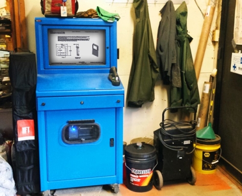 IceStation TITAN Computer Enclosure in the field ITSENCLOSURES IceStation TITAN pc computer enclosure ITSENCLOSURES industrial heavy duty enclosure hinged printer door and scanner