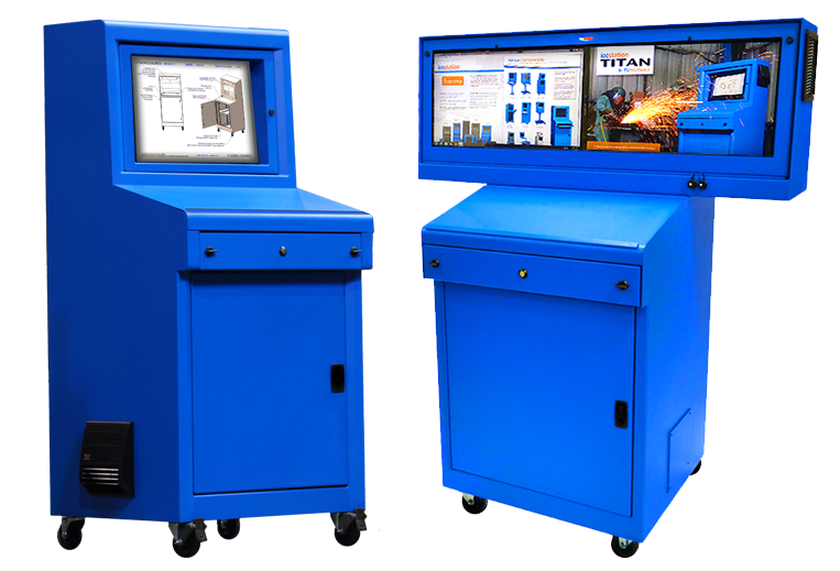 IceStation TITAN computer enclosure industrial heavy duty dual monitor