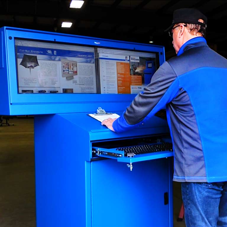 IceStation TITAN dual monitor computer enclosure ITSENCLOSURES industrial heavy duty